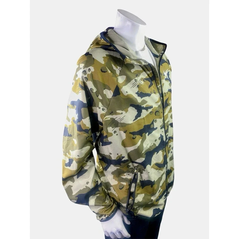Nike Mens Dri-FIT Lightweight Camo Running Jacket Hooded Zip Up Size Large L